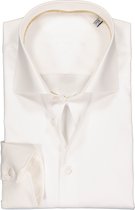 Ledub slim fit overhemd - mouwlengte 7 - beige twill - Strijkvrij - Boordmaat: 45