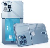 iPhone 11 Pro Max hoesje transparant - Shock case met pasjeshouder iPhone 11 Pro Max - iPhone 11 Pro Max hoesje met pasjeshouder