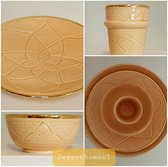 Servies keramiek Terracotta verguld goud24cm - 100% handmade - DesertHome