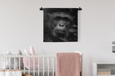 Tapisserie - Animaux - Animaux - Singe - Jungle - Zwart - Wit - 60x60 cm - Tapisserie