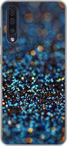 Geschikt voor Samsung Galaxy A50 hoesje - Glitter - Blauw - Abstract - Design - Siliconen Telefoonhoesje