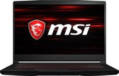 MSI Gaming GF63 11SC-010BE Thin i5-11400H Notebook 39,6 cm (15.6") Full HD Intel® Core™ i5 8 GB DDR4-SDRAM 512 GB SSD NVIDIA® GeForce® GTX 1650 Wi-Fi 6 (802.11ax) Windows 10 Home Zwart