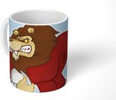 Mok - een leeuw die rugby speelt - 350 ML - Beker