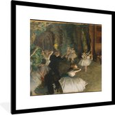 Fotolijst incl. Poster - De repetitie van het ballet op het podium - Schilderij van Edgar Degas - 40x40 cm - Posterlijst - Kerstversiering - Kerstdecoratie voor binnen - Kerstmis