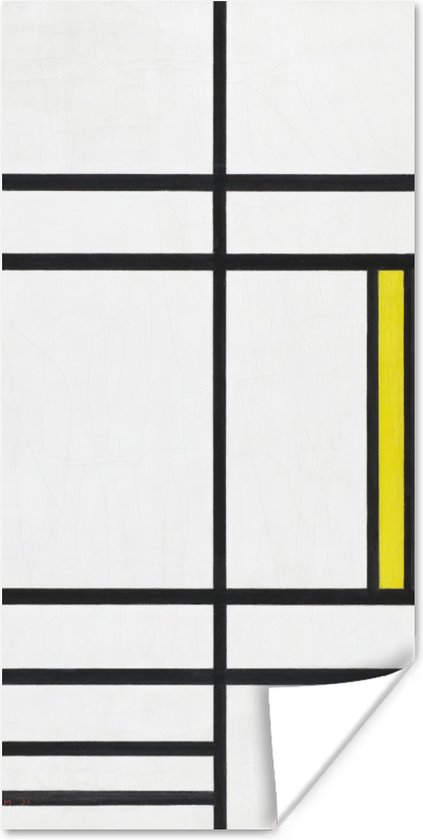 Affiche Composition en blanc, rouge et jaune - Piet Mondrian - 60x120 cm