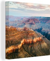 Canvas Schilderij Uitzicht over de hele Grand Canyon - 90x90 cm - Wanddecoratie