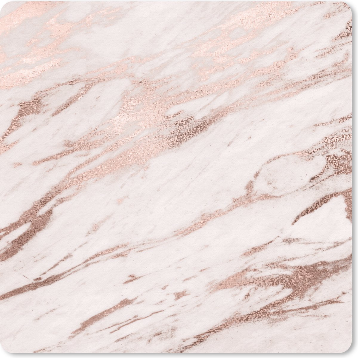 Muismat 20x20 cm - Mousepad Marmer - Roze - Rosé Goud - Muismatten
