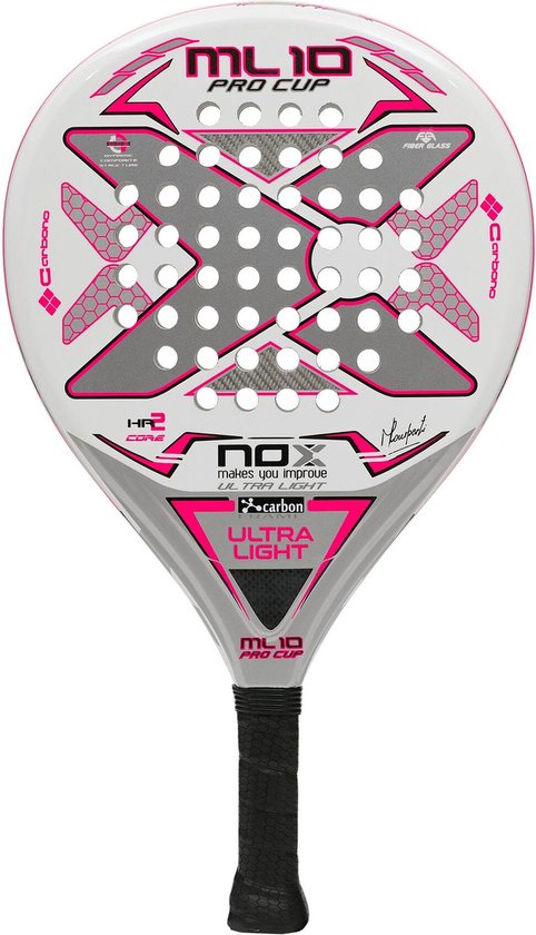 Nox ML10 Pro Cup Ultra Light Padel Racket (Silver/Pink)