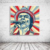 Pop Art John Hiatt Poster in lijst - 90 x 90 cm en 2 cm dik - Fotopapier Mat 180 gr Framed - Popart Wanddecoratie inclusief lijst