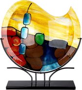 Design vaas - decoratieve vaas glas - Sun on the rocks - glasfusion  - 10x46x49 cm met standaard