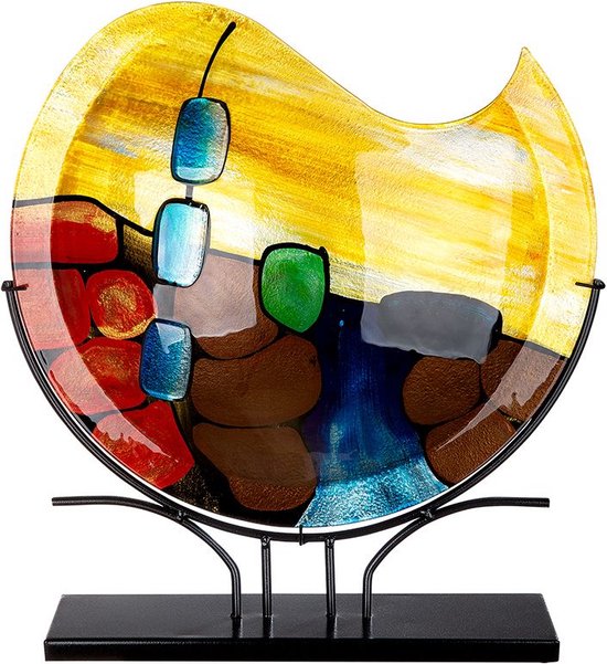 Design vaas - decoratieve vaas glas - Sun on the rocks - glasfusion  - 10x46x49 cm met standaard