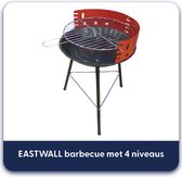EASTWALL Barbecue met 4 niveaus - Rood - Grill 36cm x36cm