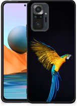 Bumper Hoesje Xiaomi Redmi Note 10 Pro GSM Hoesje met Zwarte rand Papegaai