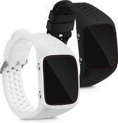 kwmobile 2x armband voor Polar M400 / M430 - Bandjes voor fitnesstracker in zwart / wit / wit