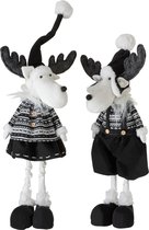 Reindeer standing deco textile black small assortment of 2