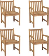 Decoways - Tuinstoelen 4 stuks massief teakhout