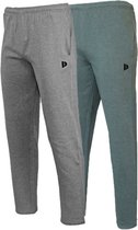 2-Pack Donnay Joggingbroek rechte pijp - Sportbroek - Heren - Maat M - Silver-marl/Deep army green