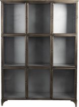 Vitrinekast 109*35*154 cm Bruin Ijzer, Glas Rechthoek Opbergkast Halfhoge Kast