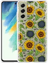 Hoesje Geschikt voor Samsung Galaxy S21 FE Sunflowers