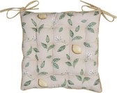 Stoelkussen Foam 40*40*4 cm Beige, Geel Katoen Vierkant Citroenen Zitkussen Tuinkussen Tuinstoelkussen