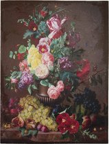 Canvasschilderij 60*3*80 cm Rood, Groen, Wit Canvas Bloemen en Fruit Schilderij Wanddecoratie