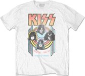 Kiss - World Wide Heren T-shirt - S - Wit