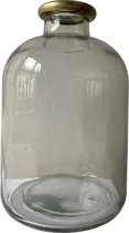 Jodeco Glass | Flesvaas Simon L | Helder glas met goud | 17x11cm