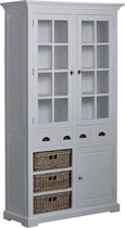 Tower living | napoli vitrinekast met 7 lades en 3 deurtjes | teakhout (gerecycled) | wit | 110 x 45 x 200 (h) cm