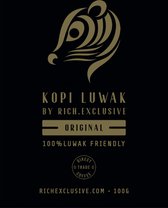 Kopi Luwak koffie. 100 gram ongemalen bonen. Direct Trade. Single Origin. The Original by Rich.Exclusive.