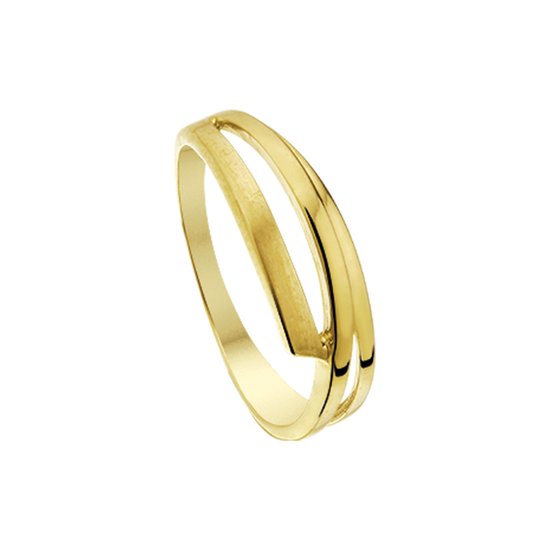 The Jewelry Collection Ring Poli/mat - Geelgoud (14 Krt.)