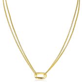 ZINZI zilveren ketting 14K geel verguld 45cm ovale sluitring ZIC2060G