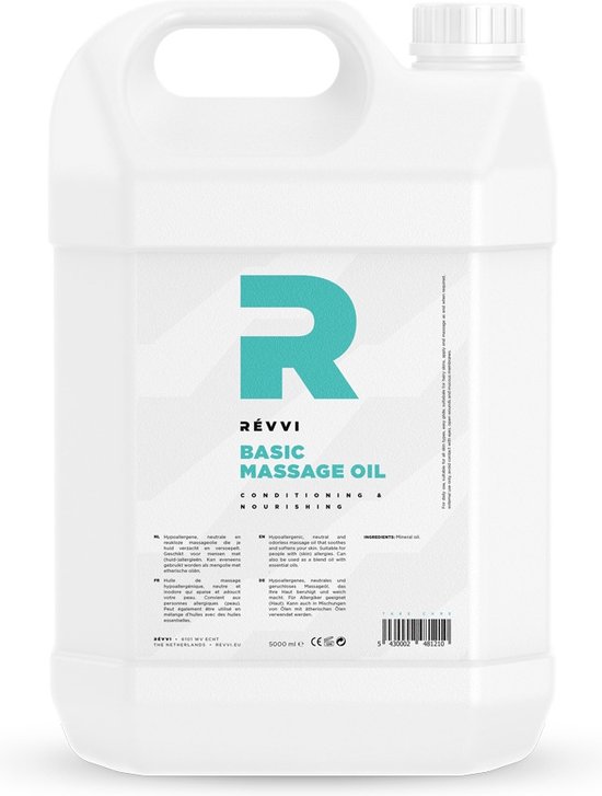 Foto: R vvi basic massage olie hydrateert droge huid met jojoba olie amandel olie met vitamine e alle huidtypes 5l can 5l