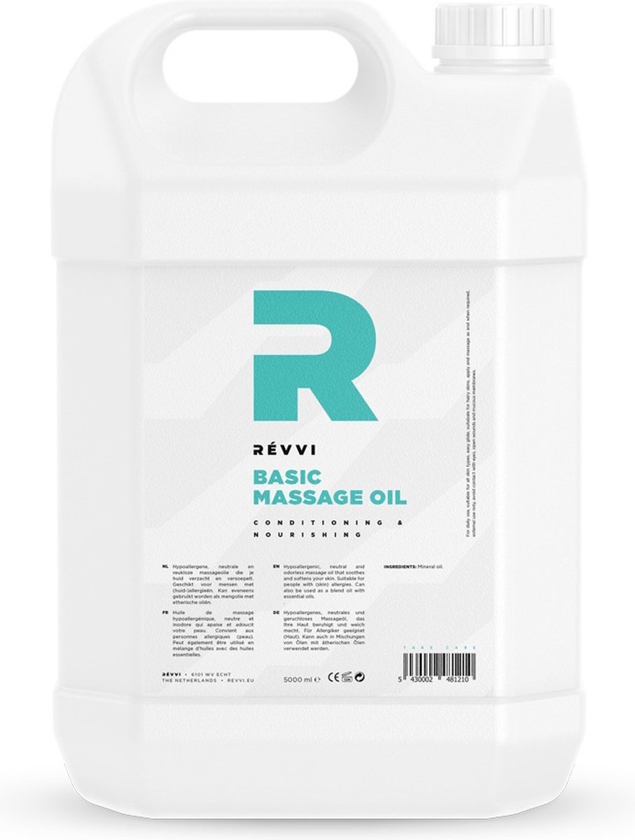 Goedkoopste Révvi | Basic Massage Olie - Hydrateert Droge Huid - met Jojoba Olie Amandel Olie met Vitamine E - Alle Huidtypes - 5L Can - - 5L
