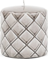Riviera Maison Kaarsen - Stompkaarsen - Pillar Candle Diamond 9.5x10 - Beige - 1 Stuks