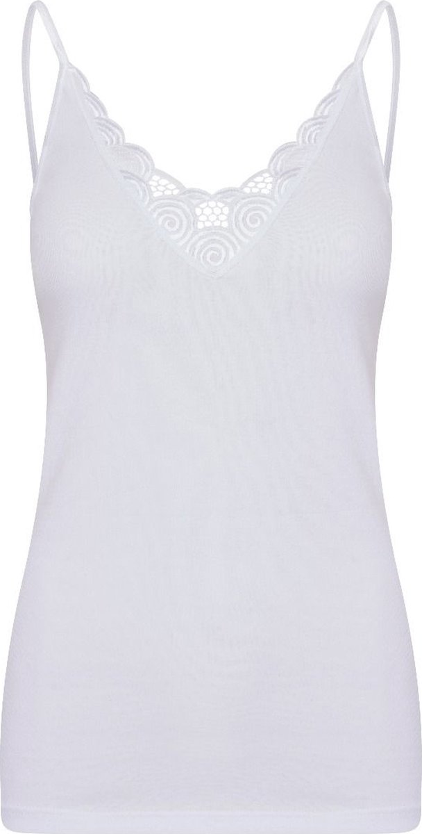 Dames hemdje spaghetti bandjes - Beatrix - Onderhemd - Singlet - 100% katoen - Wit / L