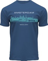 Fox Originals MCC Front Amsterdam Mid Blue T-shirt Heren Maat XL
