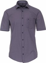 Casa Moda Overhemd korte mouw Blauw gewerkt (Maat: 6XL)