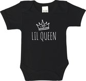 Romper - Lil queen - maat 62 - korte mouwen - baby - baby kleding jongens - baby kleding meisje - rompertjes baby - rompertjes baby met tekst - kraamcadeau meisje - kraamcadeau jon