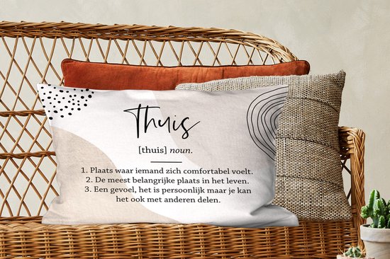 Sierkussens - Kussentjes Woonkamer - 60x40 cm - Thuis - Woordenboek - Spreuken