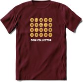 Bitcoins - Crypto T-Shirt Kleding Cadeau | Dames / Heren / Unisex | Bitcoin / Ethereum shirt | Grappig Verjaardag kado | BTC Tshirt Met Print | - Burgundy - S
