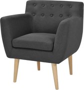 Fauteuil 67x59x77 cm stof donkergrijs