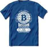 Bitcoin Future - Crypto T-Shirt Kleding Cadeau | Dames / Heren / Unisex | Bitcoin / Ethereum shirt | Grappig Verjaardag kado | Tshirt Met Print | - Donker Blauw - XXL