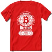 Bitcoin Future - Crypto T-Shirt Kleding Cadeau | Dames / Heren / Unisex | Bitcoin / Ethereum shirt | Grappig Verjaardag kado | Tshirt Met Print | - Rood - L