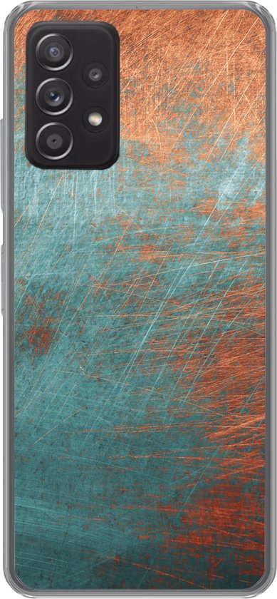 Samsung Galaxy A33 5G hoesje - Metaal - Roest - Brons - Blauw - Abstract -  Structuur -... | bol.com