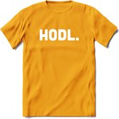 HODL - Crypto T-Shirt Kleding Cadeau | Dames / Heren / Unisex | Bitcoin / Ethereum shirt | Grappig Verjaardag kado | BTC Tshirt Met Print | - Geel - XL