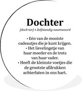 WallCircle - Wandcirkel - Muurcirkel - Dochters - Spreuken - Woordenboek - Definitie - Quotes - Aluminium - Dibond - ⌀ 90 cm - Binnen en Buiten