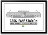 Ado Den Haag voetbal poster | wanddecoratie Cars Jeans stadion zwart wit poster | Liggend 40 x 30 cm