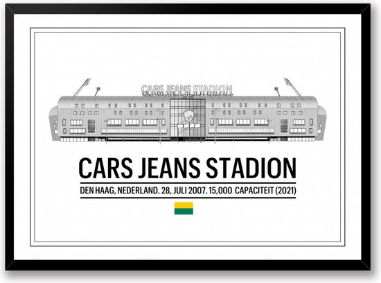 Ado Den Haag voetbal poster | wanddecoratie Cars Jeans stadion zwart wit  poster |... | bol.com