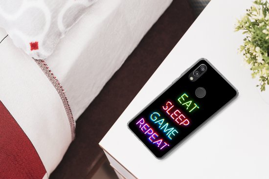 Coque Huawei P20 Lite (2020) - Gaming - Led - Citation - Eat sleep game  repeat - Jeux... | bol
