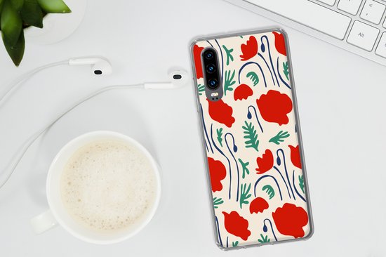 Coque Huawei P30 - Fleurs - Rose - Motifs - Coque de téléphone en Siliconen